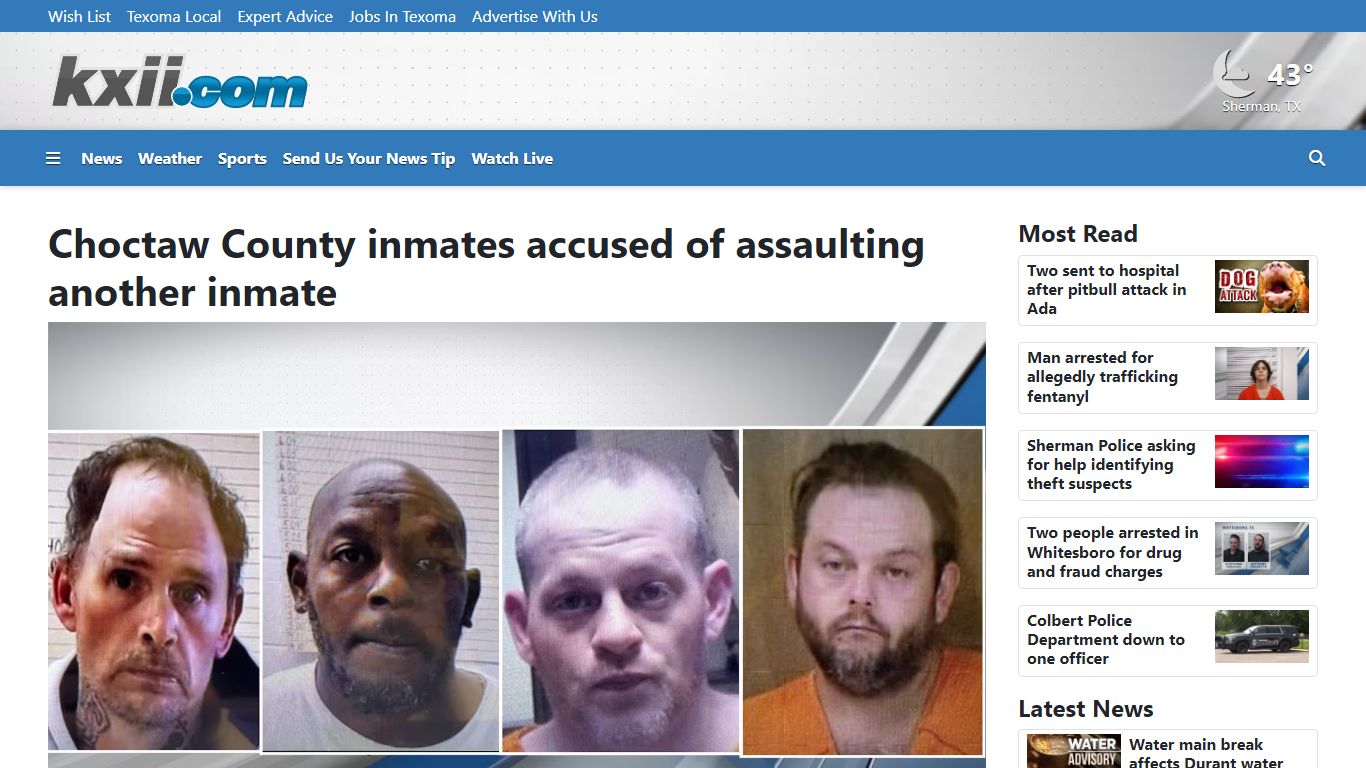 Choctaw County inmates accused of assaulting another inmate - KXII